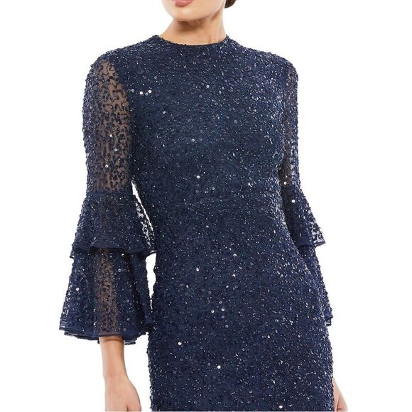 Mac Duggal Beaded Tiered Cuffs Dress size 4 - Picture 3 of 12